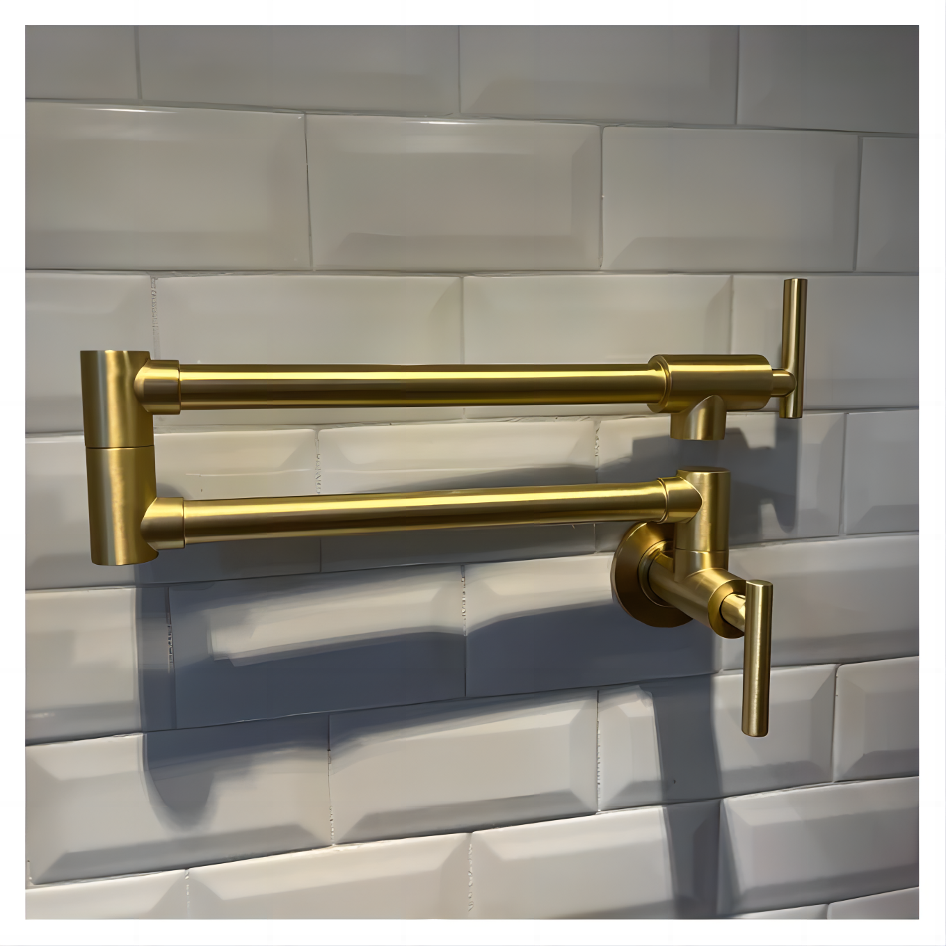 Wall-Mount Folding Faucet with Double Arms