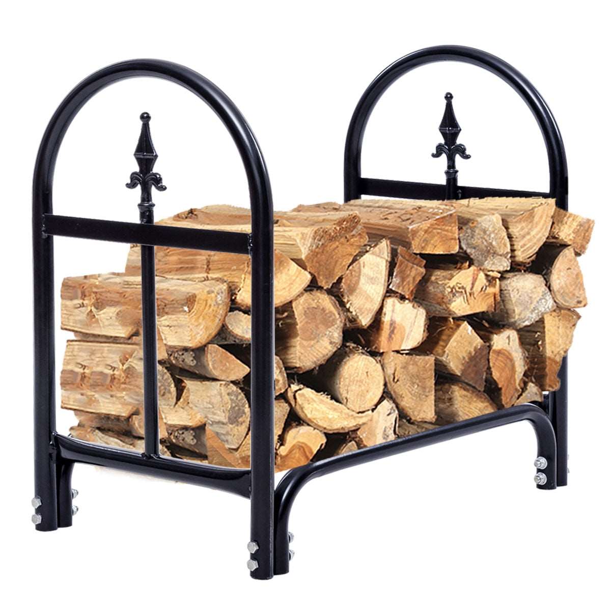Deluxe steel outdoor log rack