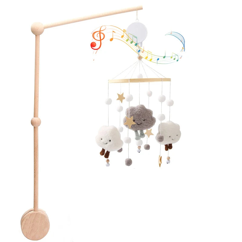 Wooden Baby crib Rattle Music Toy