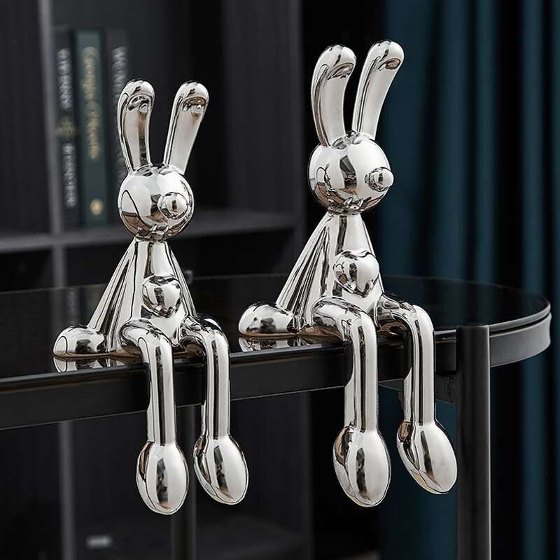 Electroplating Rabbit Ceramic Figurines