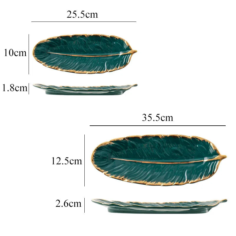 Ceramic Feather Snack Tray