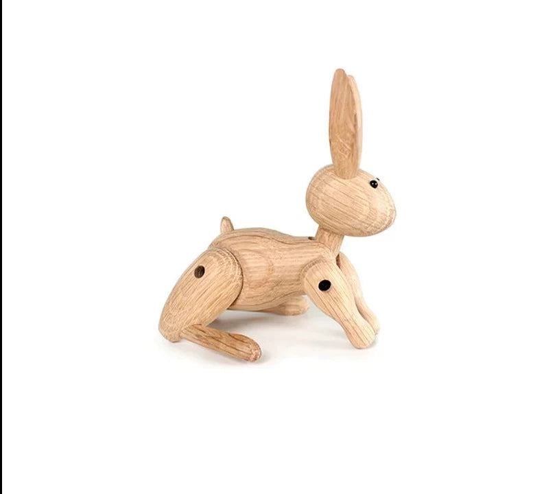 Wood Carving Rabbit Statue