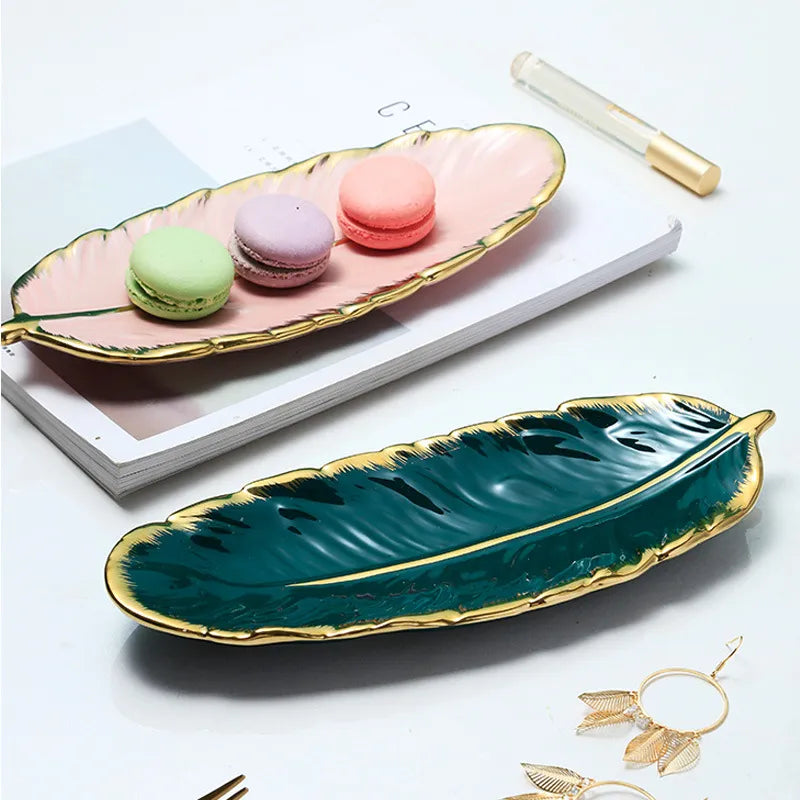 Ceramic Feather Snack Tray