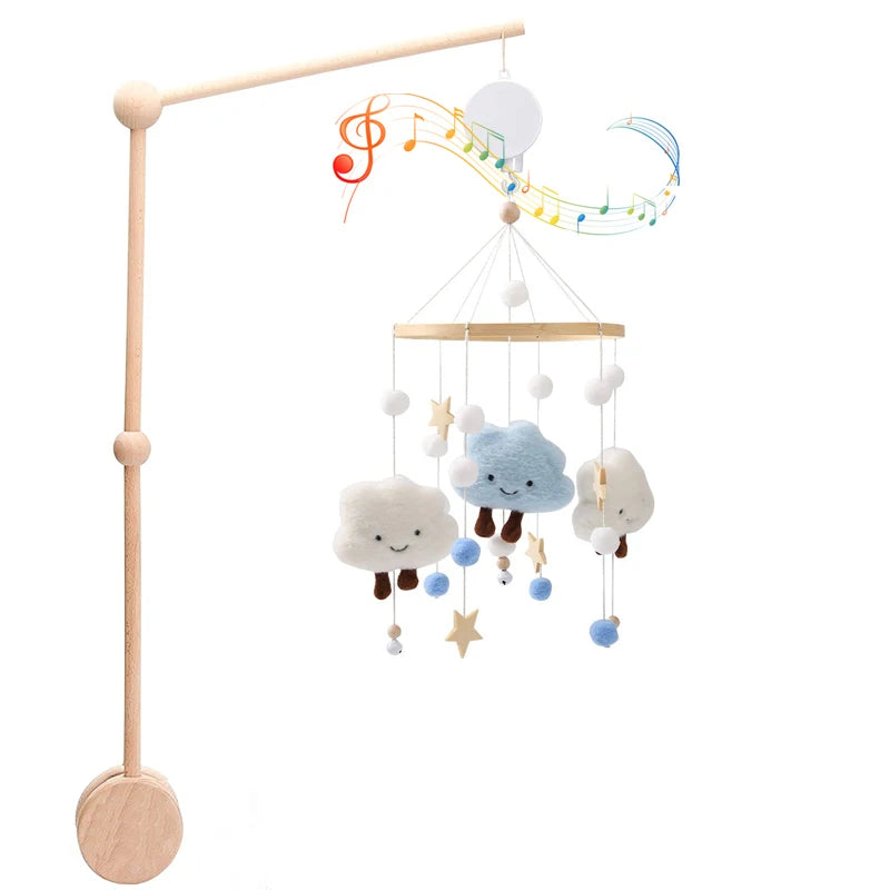 Wooden Baby crib Rattle Music Toy