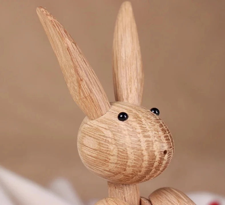 Wood Carving Rabbit Statue