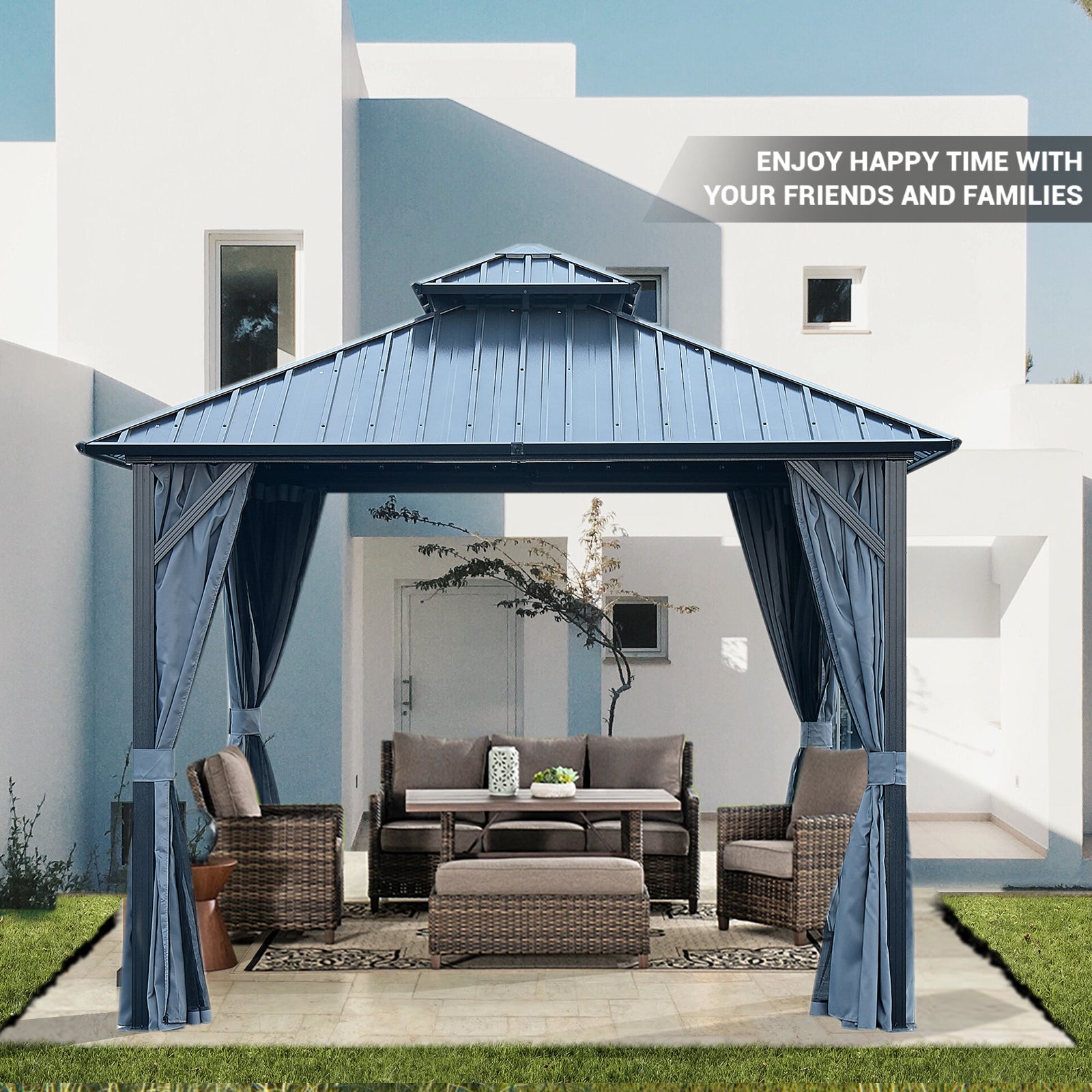 Backyard Gazebo With Steel Canopy