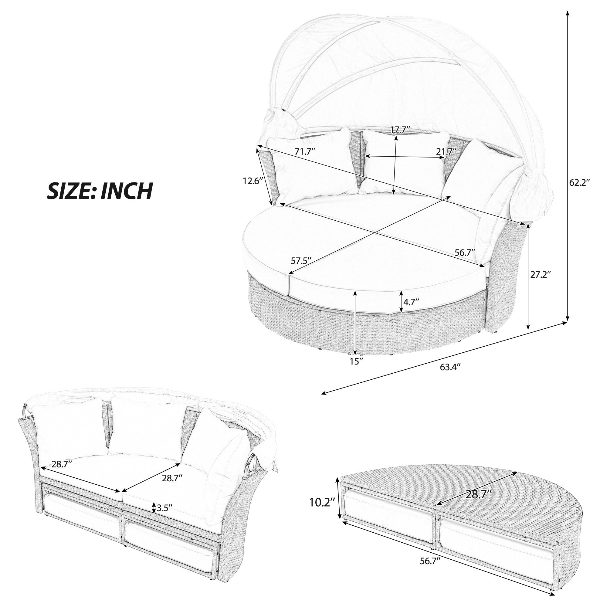 Convertible Patio Daybed