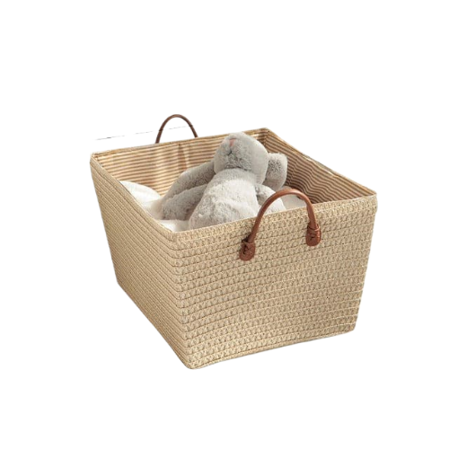 Colorful rectangular woven basket