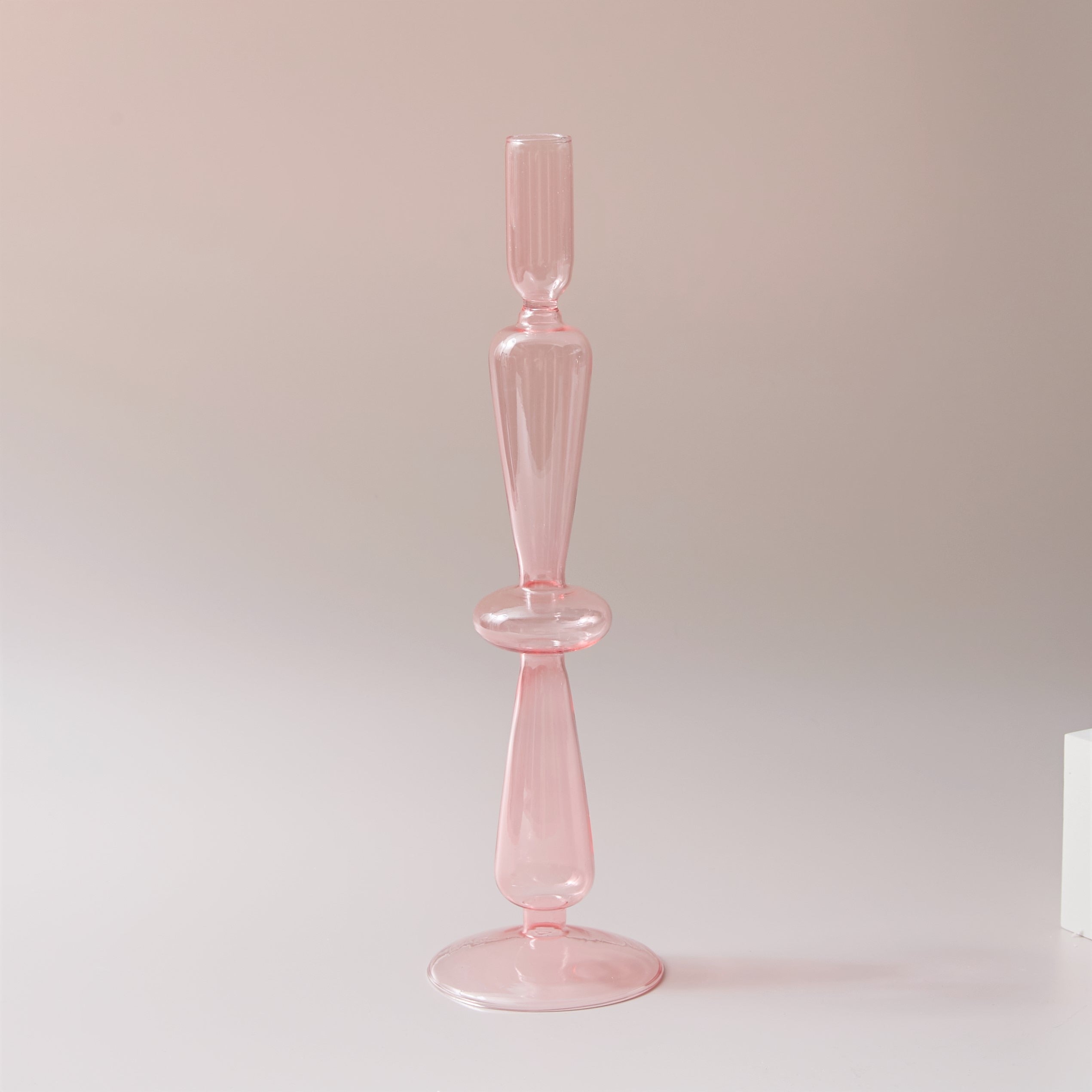 Handmade romantic vintage glass candlestick