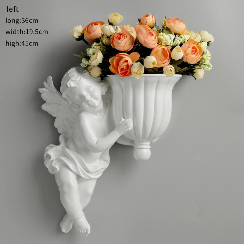 Cupid flower pot wall vase