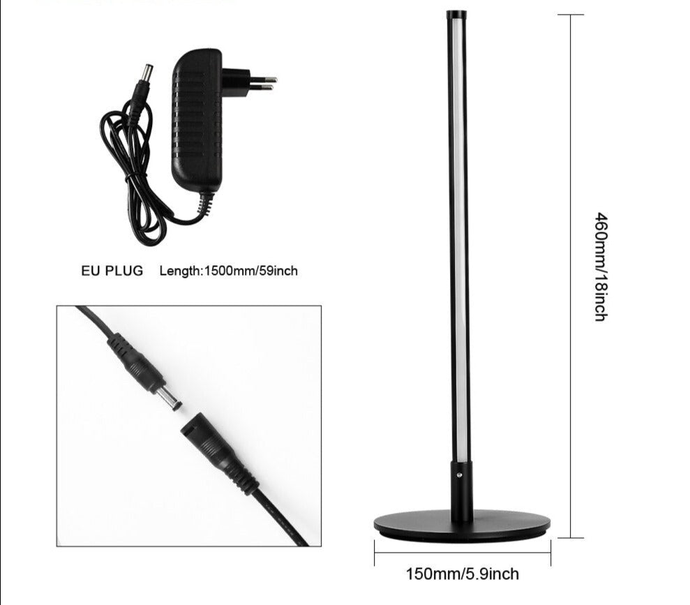 Dimmable vertical Led table lamp with EU plug