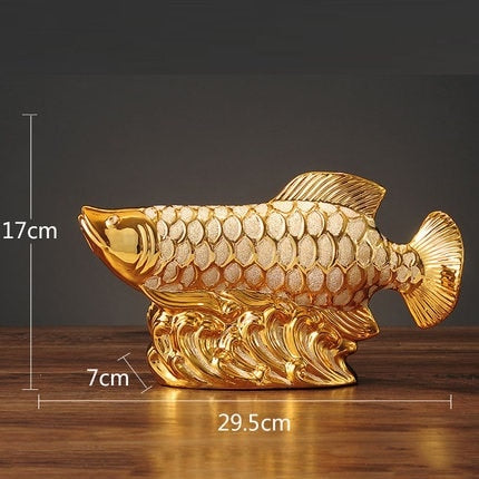 Ceramic gold-plated dolphin living room decorations