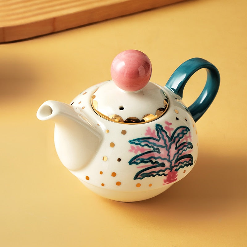 Hand painted retro ceramic tea Set