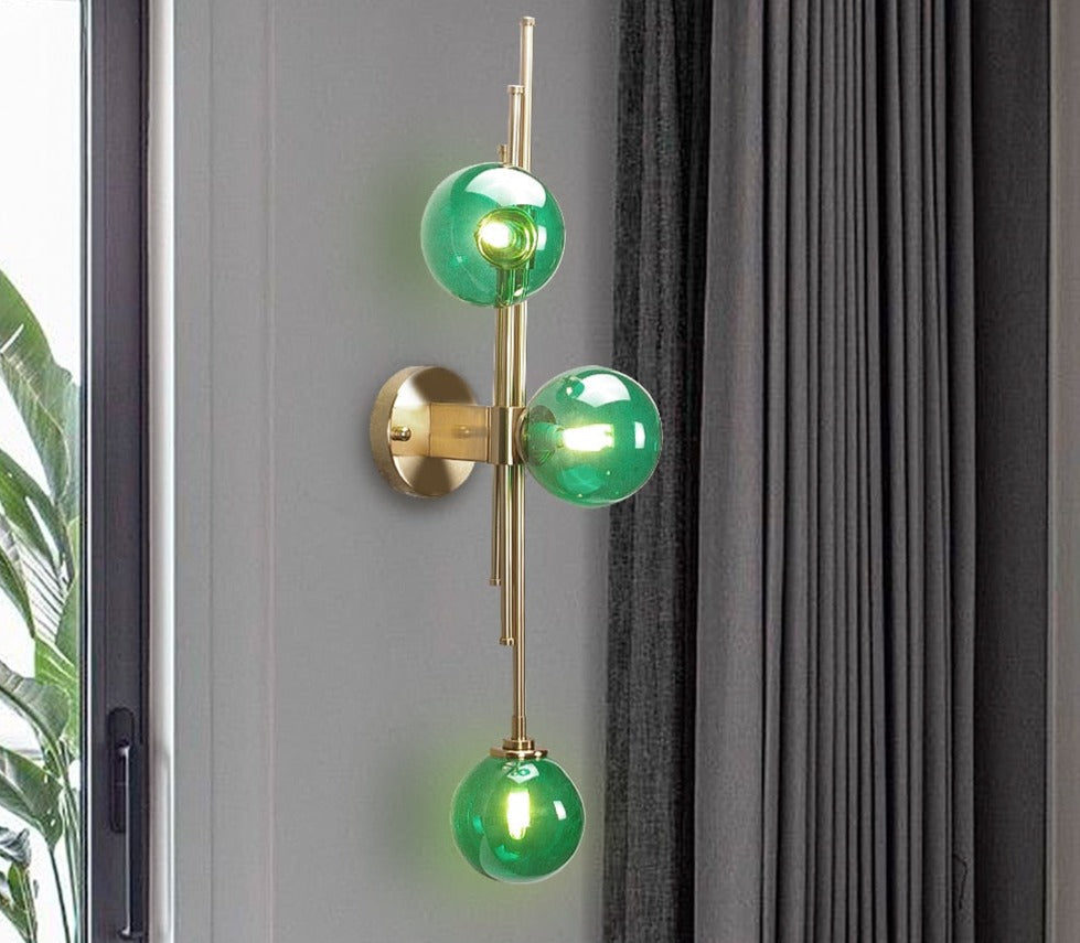 Green Glass Wall Lamp