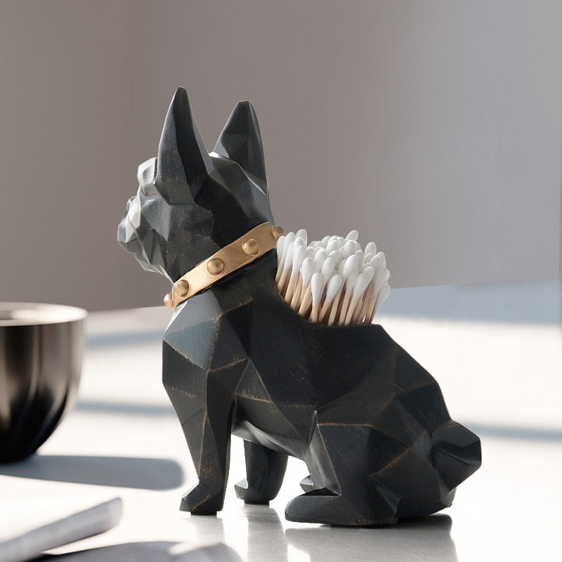 Dog figurine pen holder