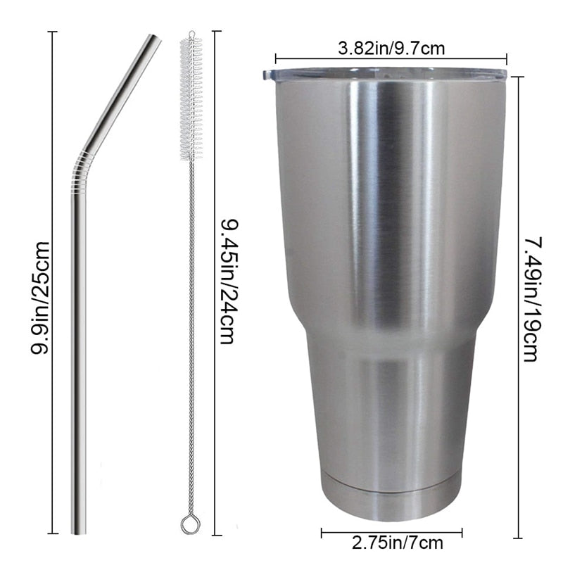 Tumbler Cup with Lid Straw