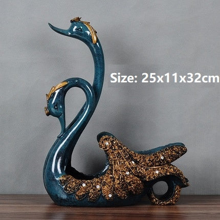 Swan/horse/deer porcelain wine holder frame figurines