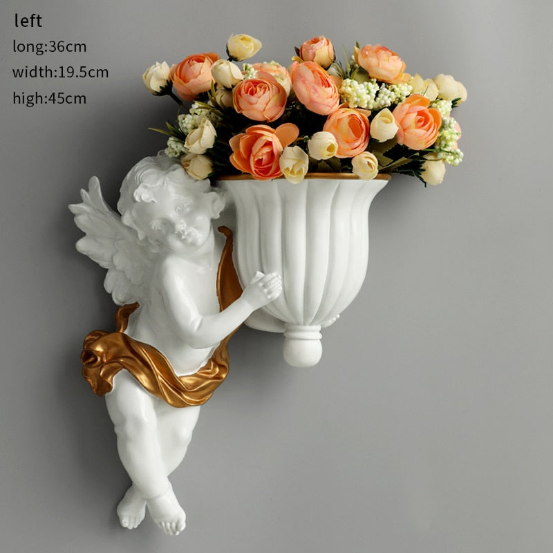 Cupid flower pot wall vase