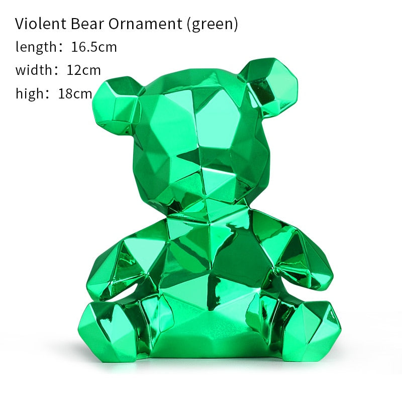 Colorful desktop bear statue