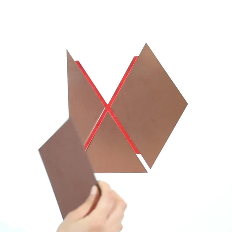 Diamonds 3D triangles stickers mirror