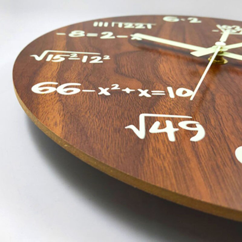 Luminous mathematical wall clock