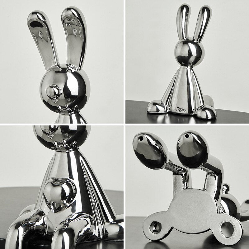 Electroplating Rabbit Ceramic Figurines