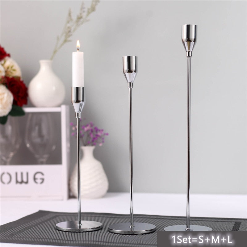 Luxury metal table candlestick
