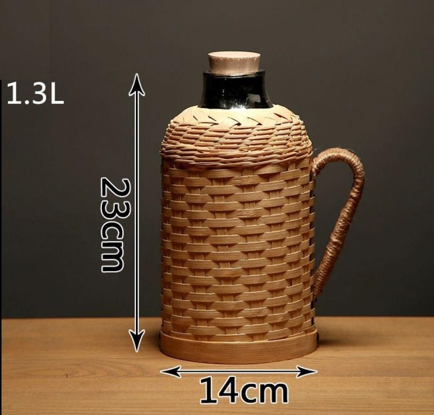 Handmade bamboo traditional thermos kettle