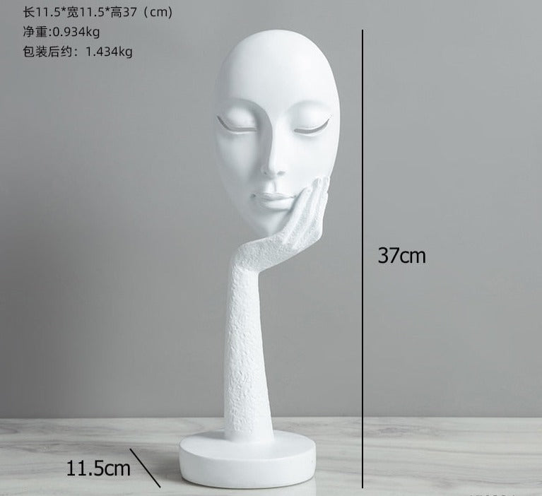 Resin silent statue face