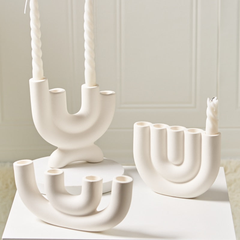 Ceramic ornament candlestick holder