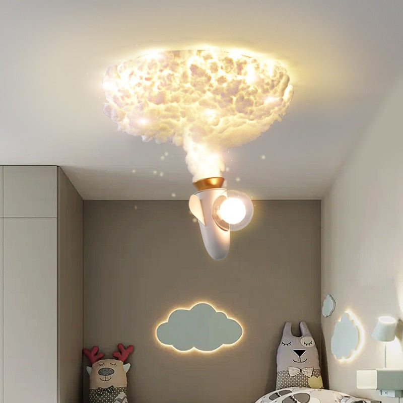 Rocket launch design ceiling lamp for kids' room