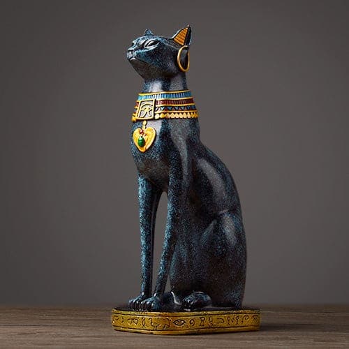 Sweet crib Sculptures & Statues Texture Blue Egyptian Cat ornaments