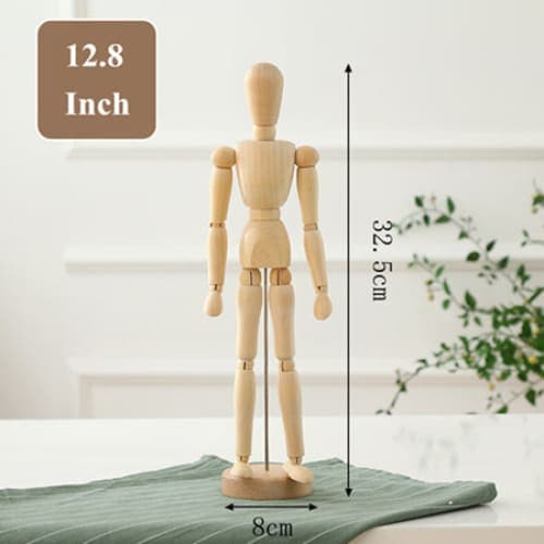 sweety-crib Arts & Crafts 12.8 Inch Wood Man / As Picture Rotatable wood Hand decoration