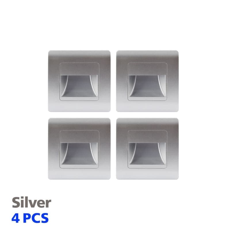 sweety-crib Motion Sensors 4pcs Silver / Normal|WARM WHITE Motion Sensor Stair Case Light