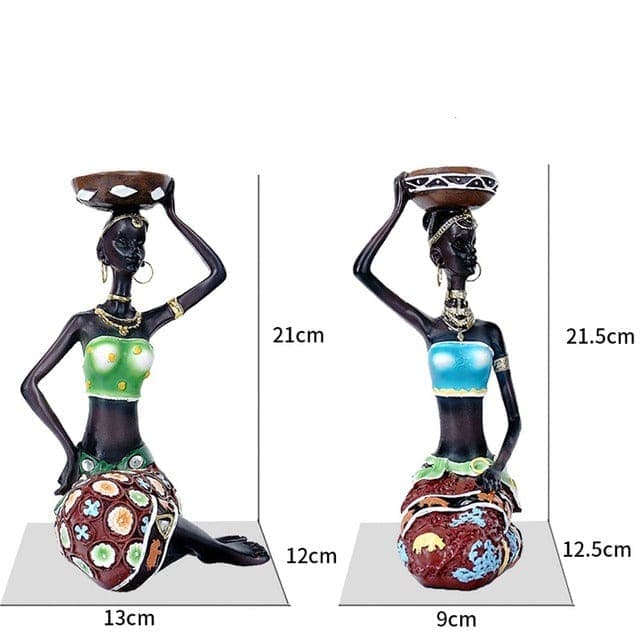 sweety-crib Sculptures & Statues Candlestick African Statues Decoration