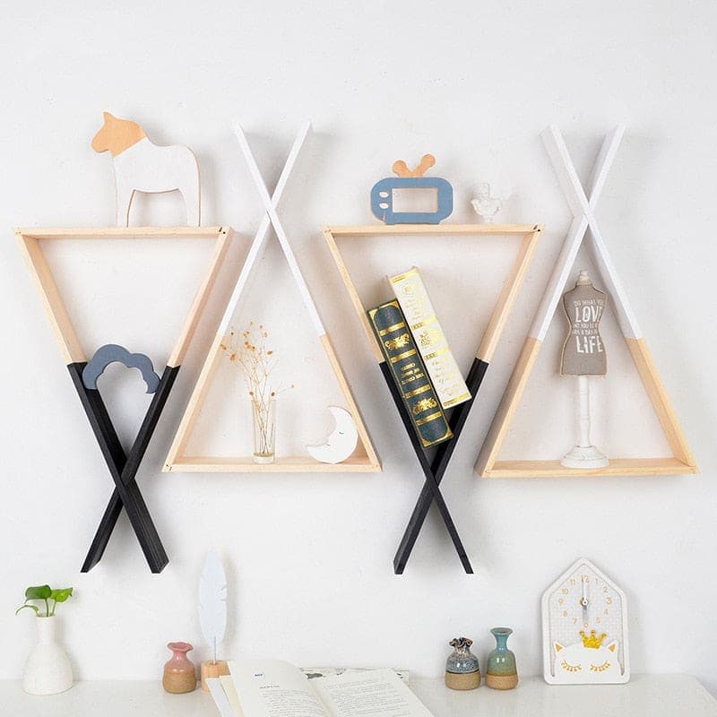 sweety-crib Storage Triangle Wooden Shelf