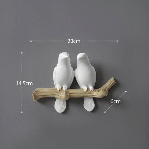 sweety-crib Storage White 2 birds Designed kitchen hooks