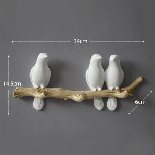 sweety-crib Storage White 3 birds Designed kitchen hooks